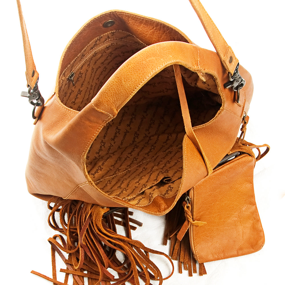 American Darling Hobo Bag Hand Tooled Floral Carved Genuine Leather Western Purse with Buck Stitched Trim & YKK Zipper