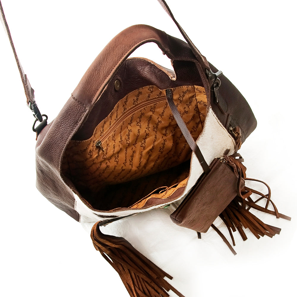 American Darling Hobo Bag Hand Tooled Floral Carved Genuine Leather Western Purse with Buck Stitched Trim & YKK Zipper