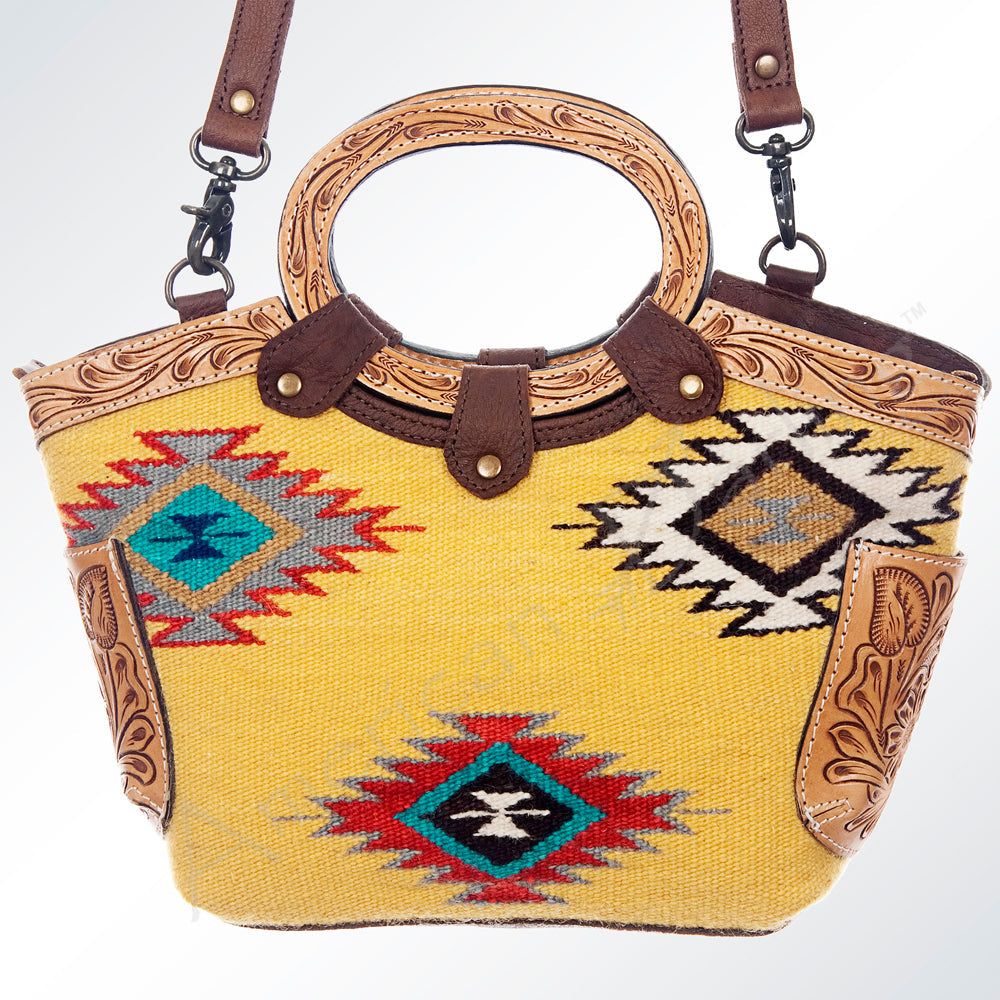 American Darling Cross body Bag Hair-On Cowhide Genuine Leather Western Purse with Hand Tooled Floral Carved Trim