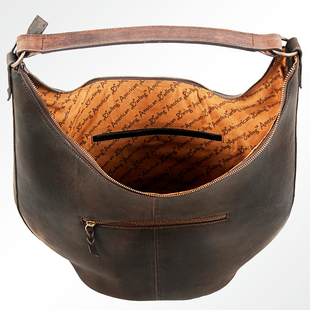 American Darling Hand-Tooled Saddle Blanket Leather Crossbody Bag