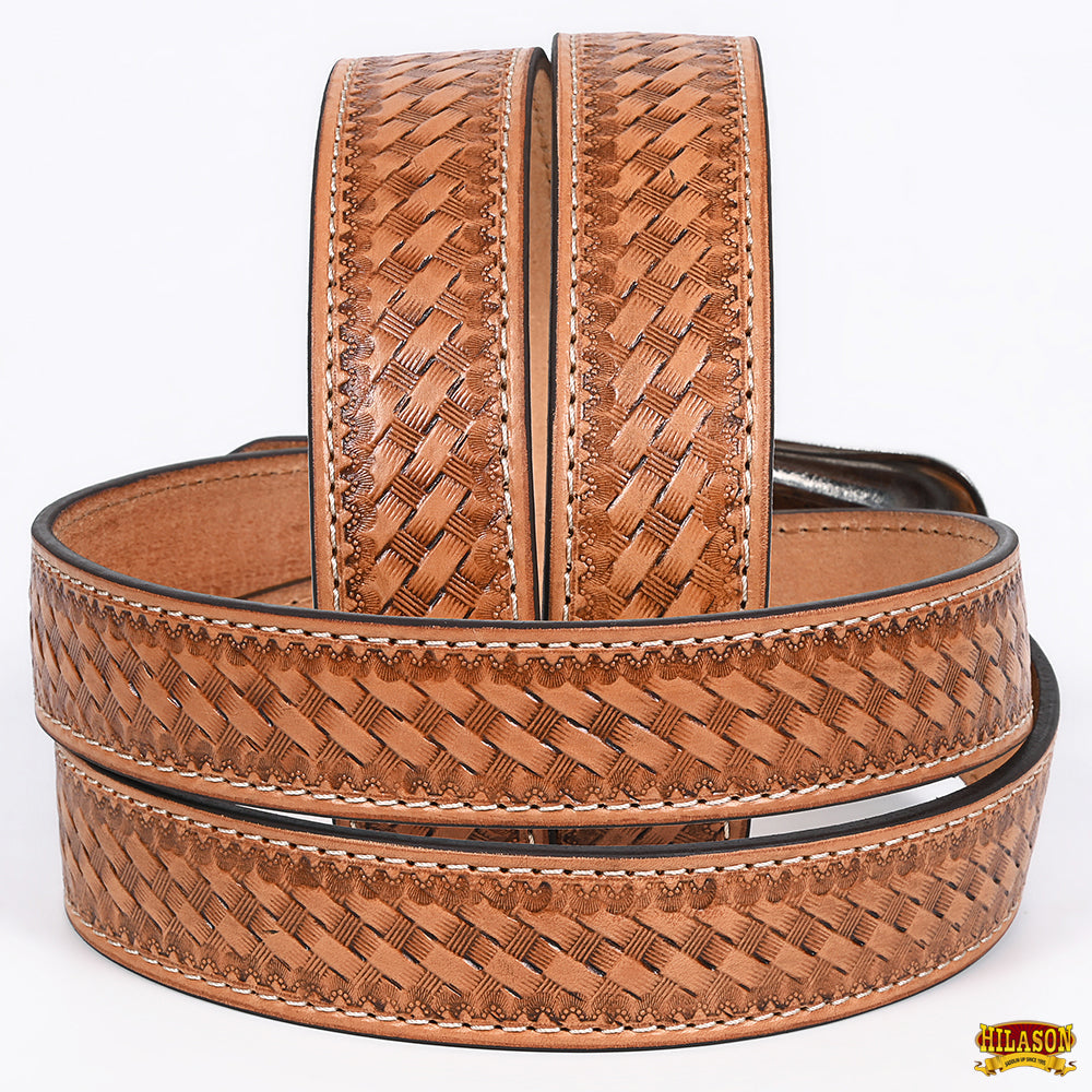 HILASON Western Genuine Leather Belt for Men Women Cowboy Cowgirl Handmade Unisex Full Grain Heavy Duty Engraved Buckle Belt