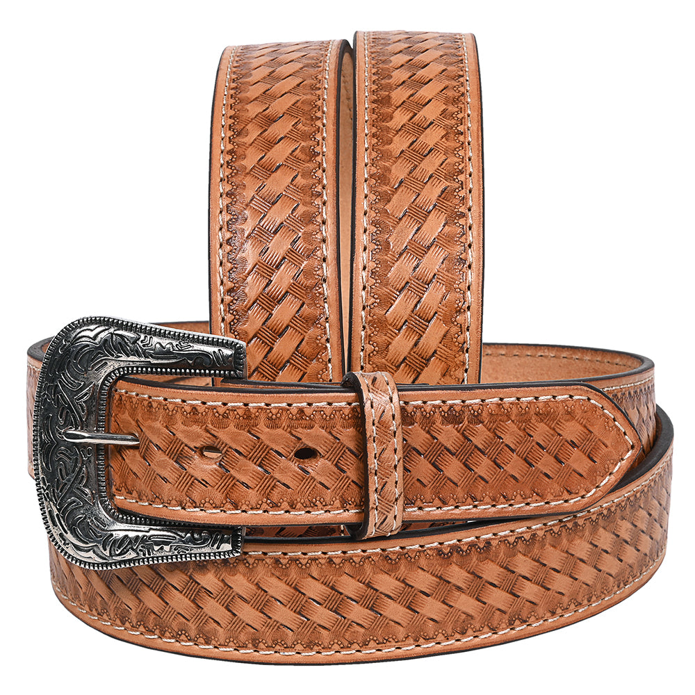 HILASON Western Genuine Leather Belt for Men Women Cowboy Cowgirl Handmade Unisex Full Grain Heavy Duty Engraved Buckle Belt