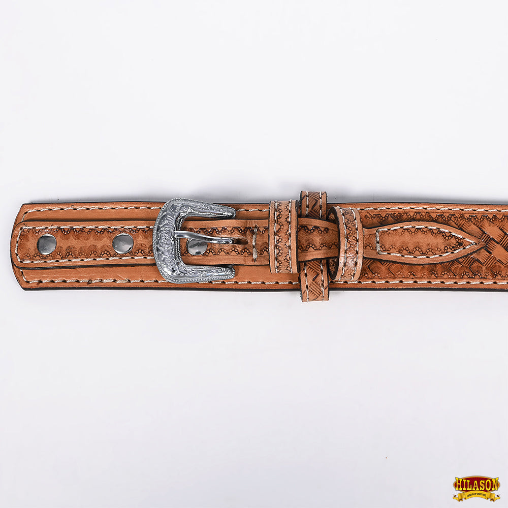 HILASON Western Genuine Leather Belt for Men Women Cowboy Cowgirl Handmade Unisex Full Grain Heavy Duty Engraved Buckle Belt