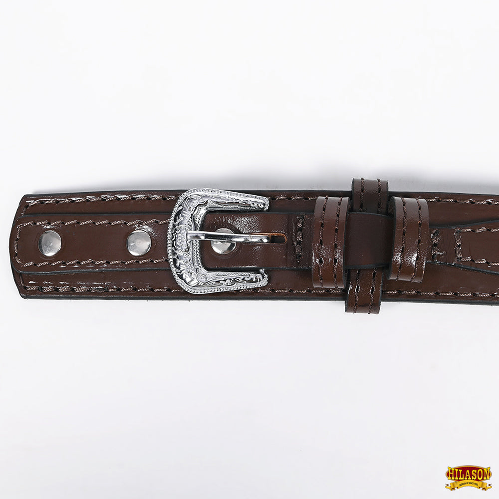 HILASON Western Genuine Leather Belt for Men Women Cowboy Cowgirl Handmade Unisex Full Grain Heavy Duty Engraved Buckle Belt