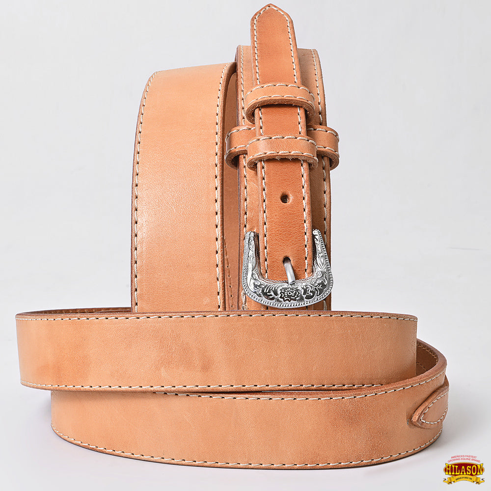 HILASON Western Genuine Leather Belt for Men Women Cowboy Cowgirl Handmade Unisex Full Grain Heavy Duty Engraved Buckle Belt