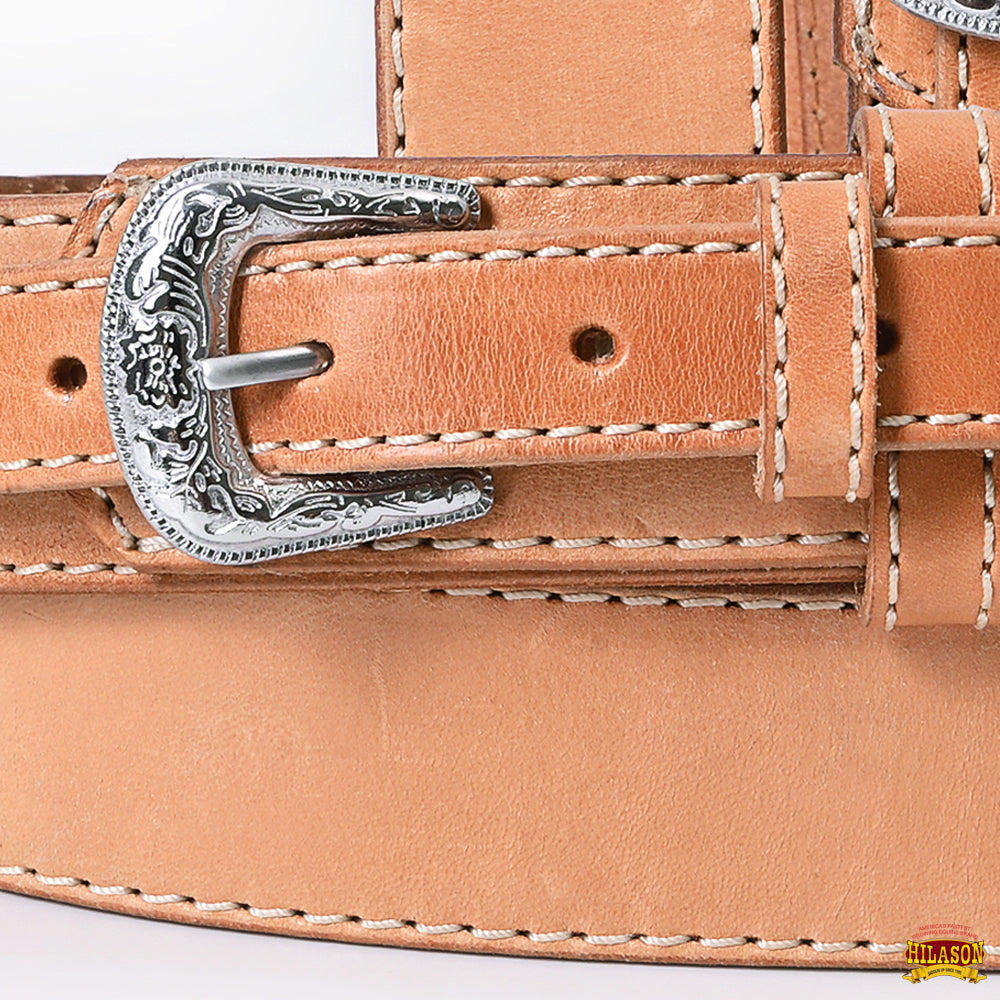 HILASON Western Genuine Leather Belt for Men Women Cowboy Cowgirl Handmade Unisex Full Grain Heavy Duty Engraved Buckle Belt