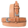 38 In Hilason Basketweave Western Leather Mens Womens Ranger Belt Tan