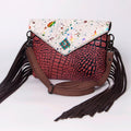 American Darling Hair-On Crocodile Embossed Genuine Leather Bag