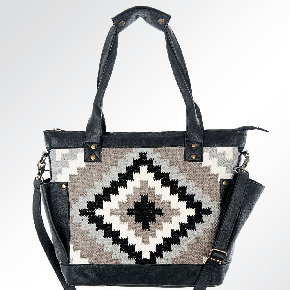 American Darling Tote Upcycled Wool Genuine Leather