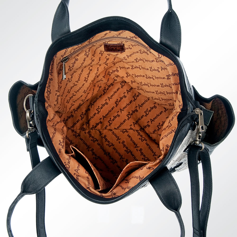 American Darling Tote Upcycled Wool Genuine Leather