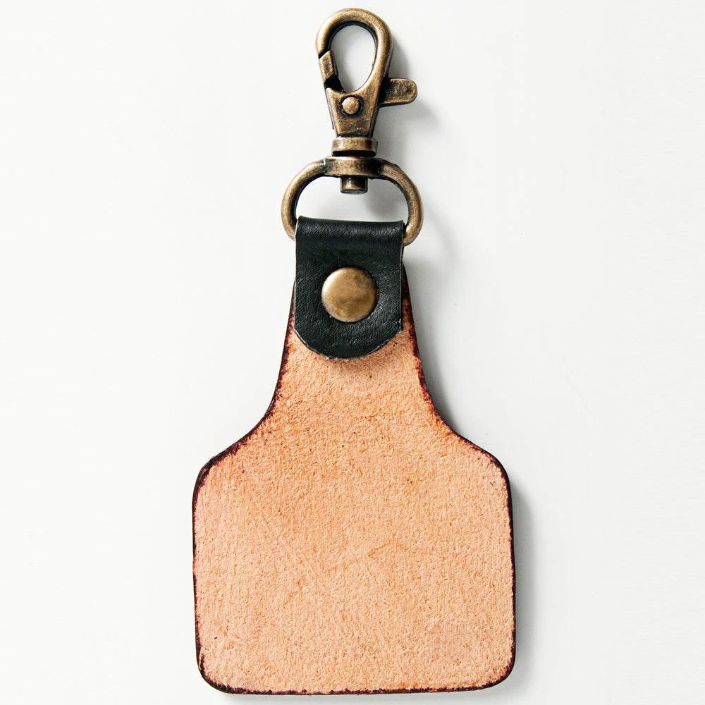 American Darling ADKR167 Hand Tooled Carved Genuine Leather Keyring