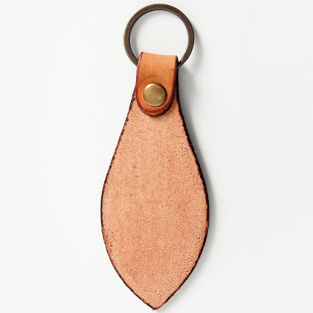 American Darling ADKR176 Hand Tooled Carved Genuine Leather Keyring