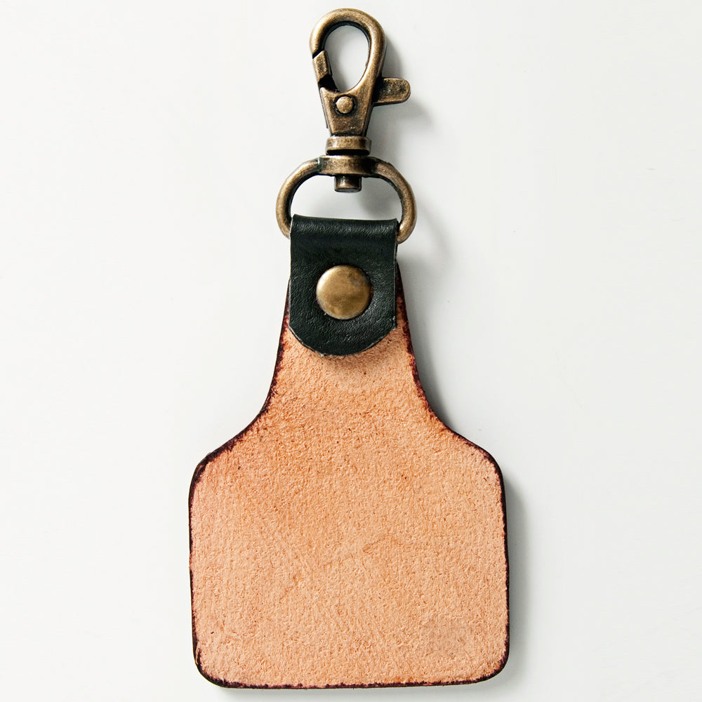 American Darling ADKR178 Hand Tooled Carved Genuine Leather Keyring