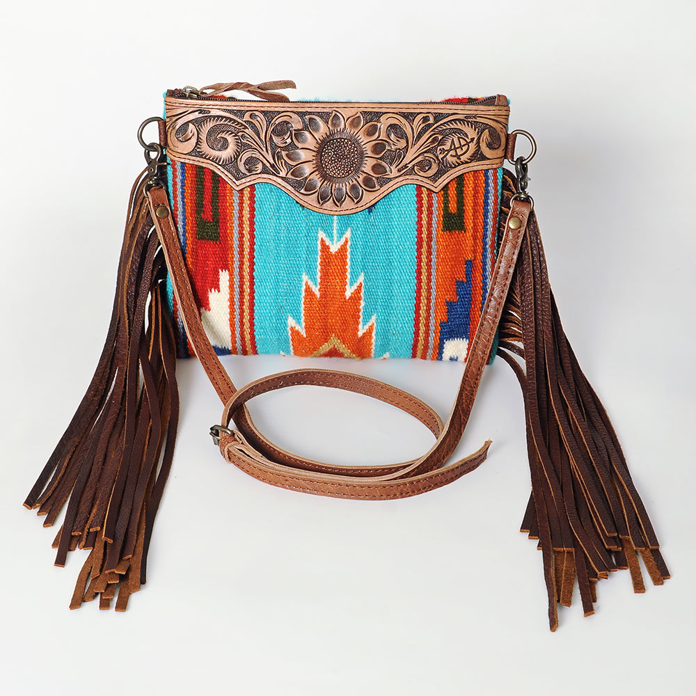 American Darling Crossbody Saddle Blanket Genuine Leather