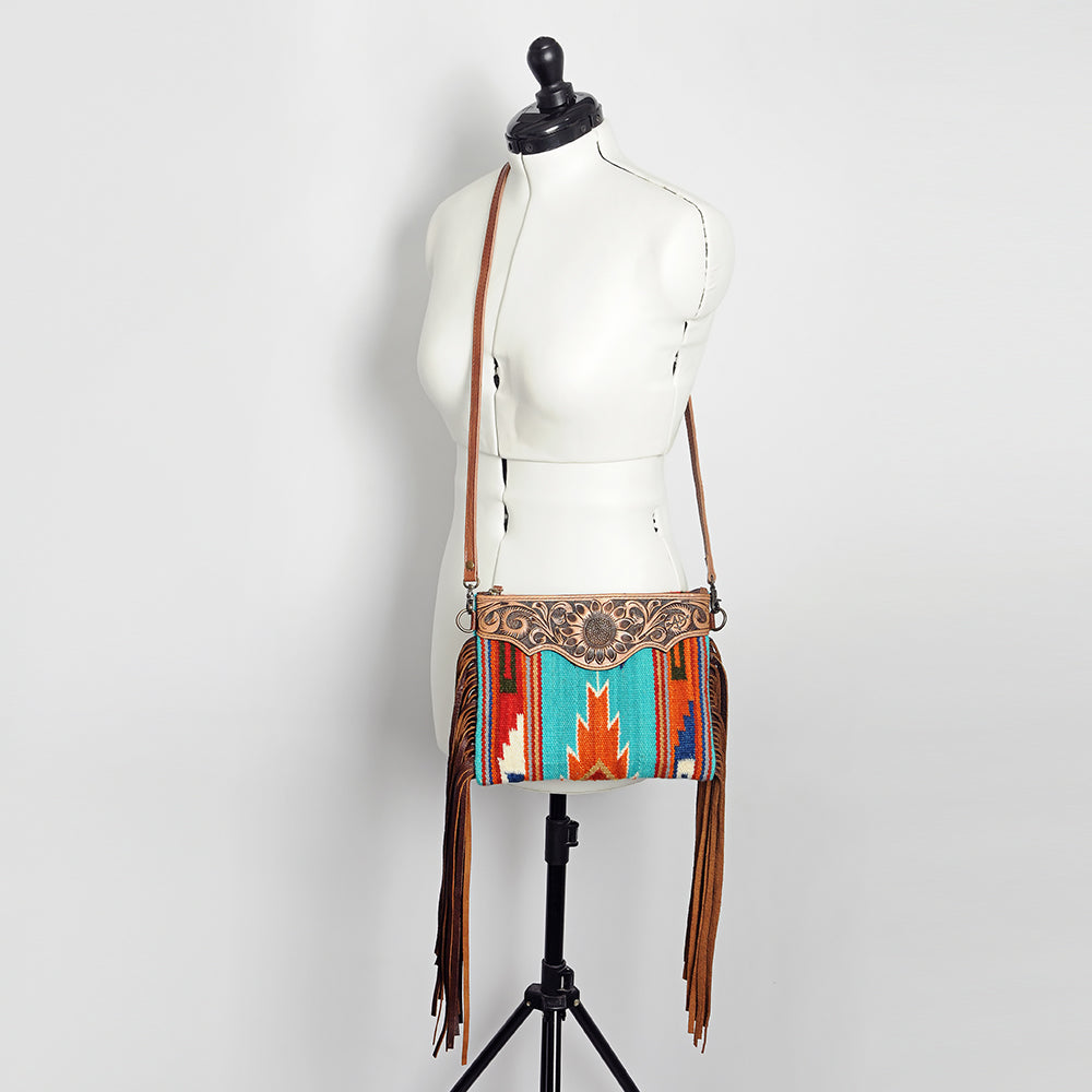 American Darling Crossbody Saddle Blanket Genuine Leather