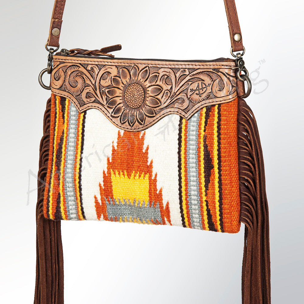 American Darling Crossbody Saddle Blanket Genuine Leather