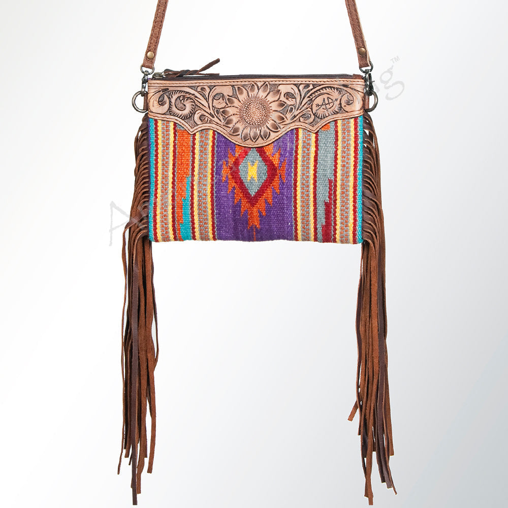 American Darling Crossbody Saddle Blanket Genuine Leather