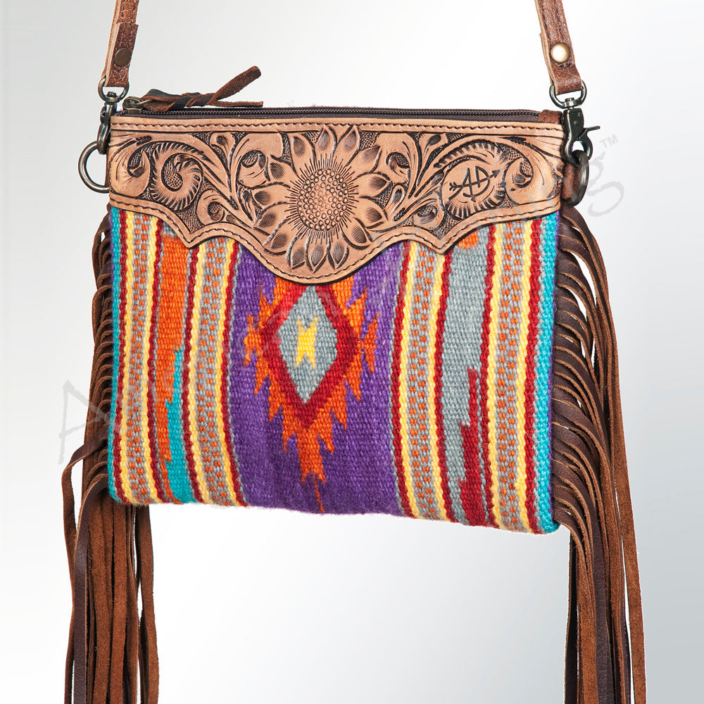 American Darling Crossbody Saddle Blanket Genuine Leather