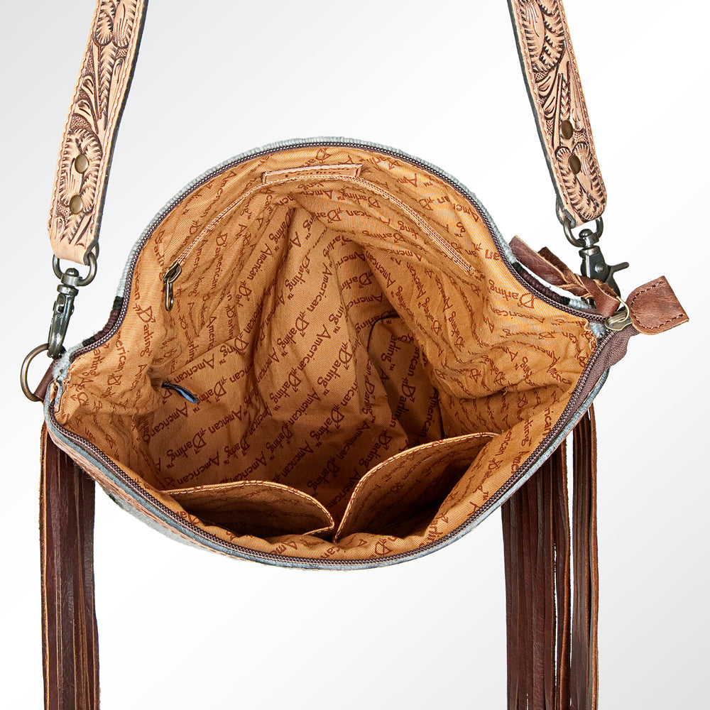 American Darling Signature Crossbody Hand Tooled Saddle Blanket Genuine Leather