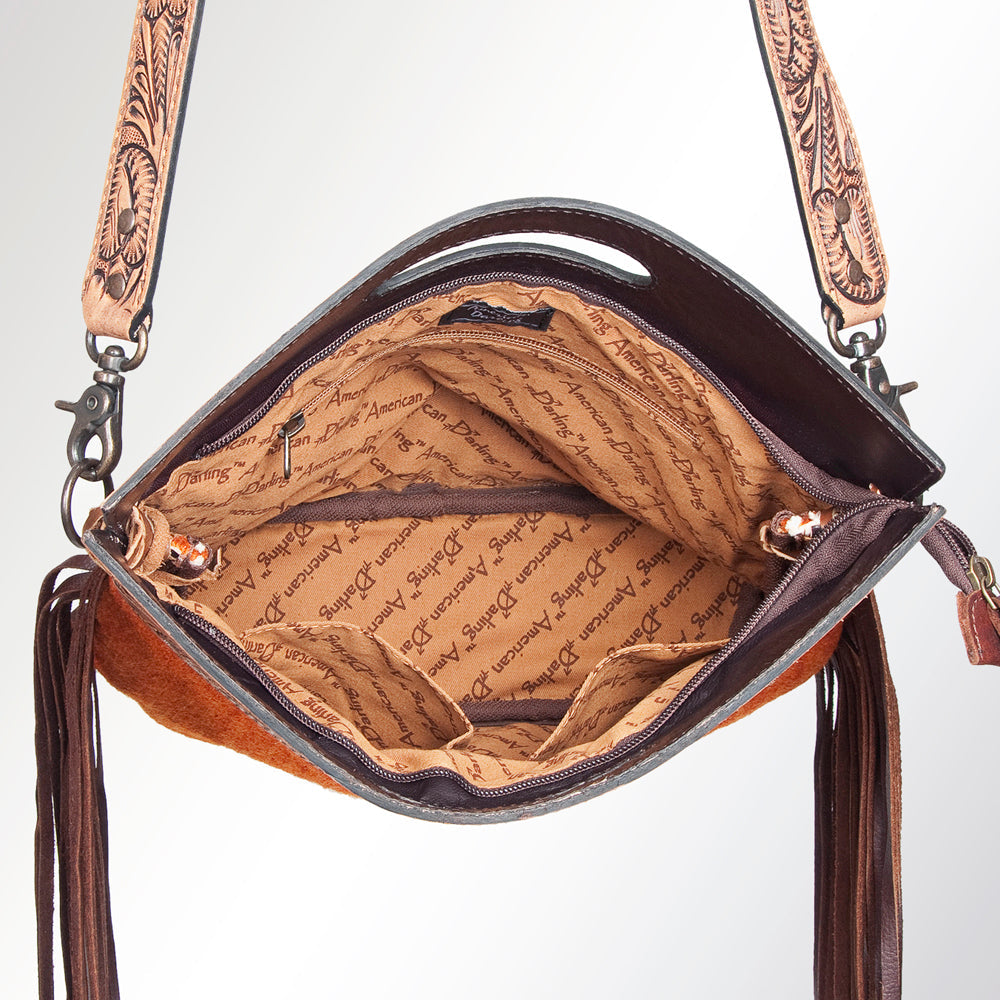 American Darling Clutch Hand Tooled Saddle Blanket Fabric Genuine Leather Western Women Bag Handbag Purse | Purses for Cute
