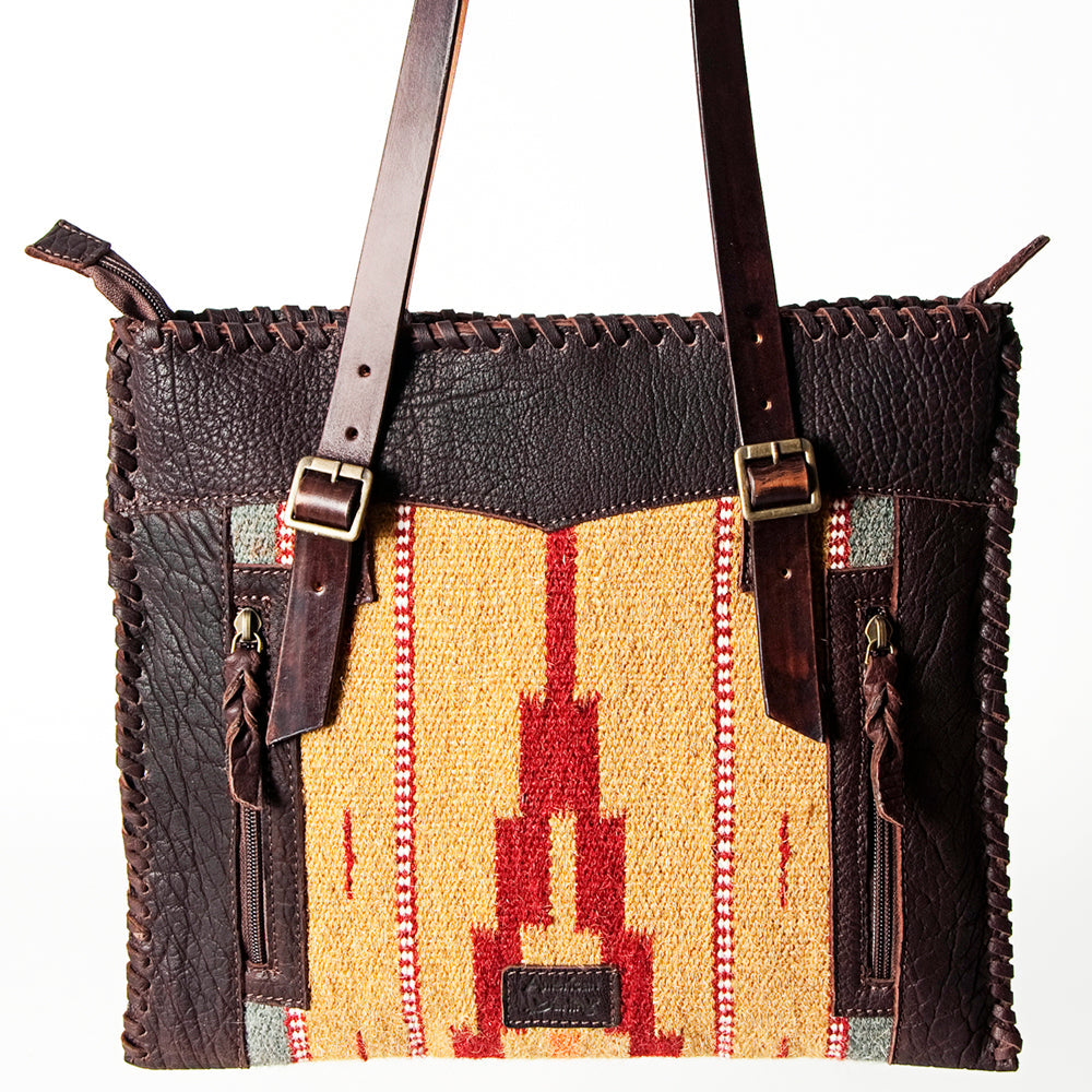 American Darling Saddle Blanket Leather Tote
