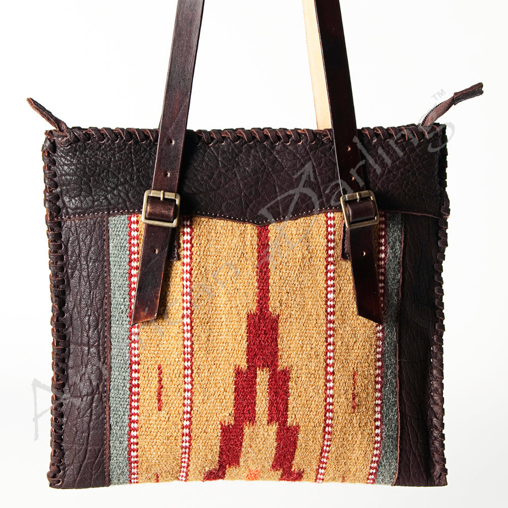 American Darling Saddle Blanket Leather Tote
