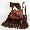 American Darling Hand-Tooled Hair-On Genuine Leather Crossbody Bag