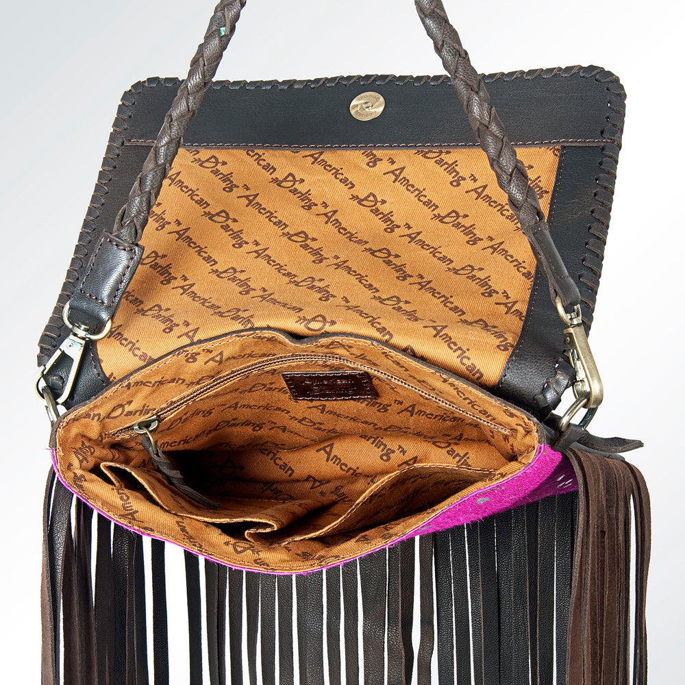American Darling Hair-On Genuine Leather Crossbody Bag