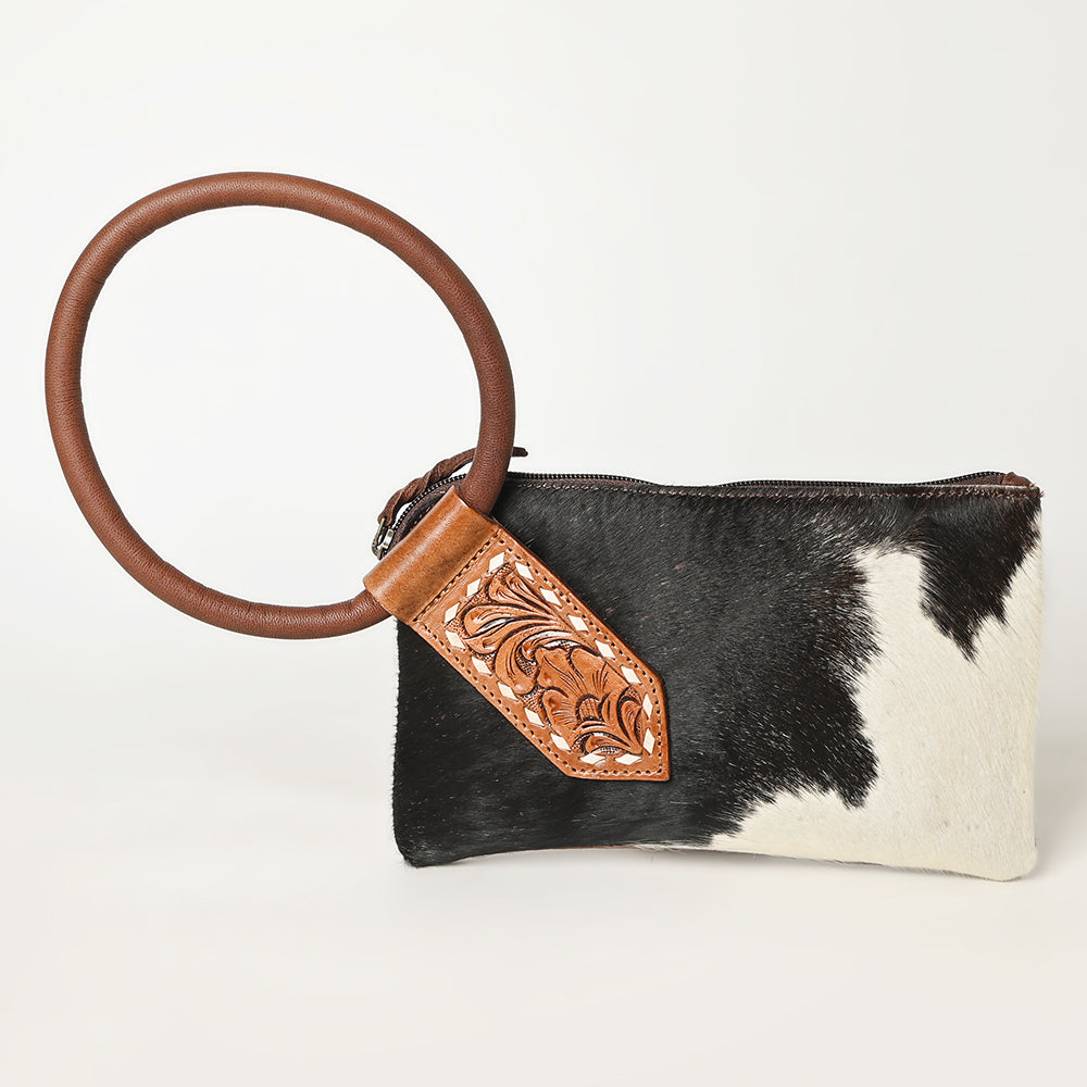 American Darling Wristlet Hand Tooled Hair On Genuine Leather Western Women Bag | Handbag Purse Travel Clutch