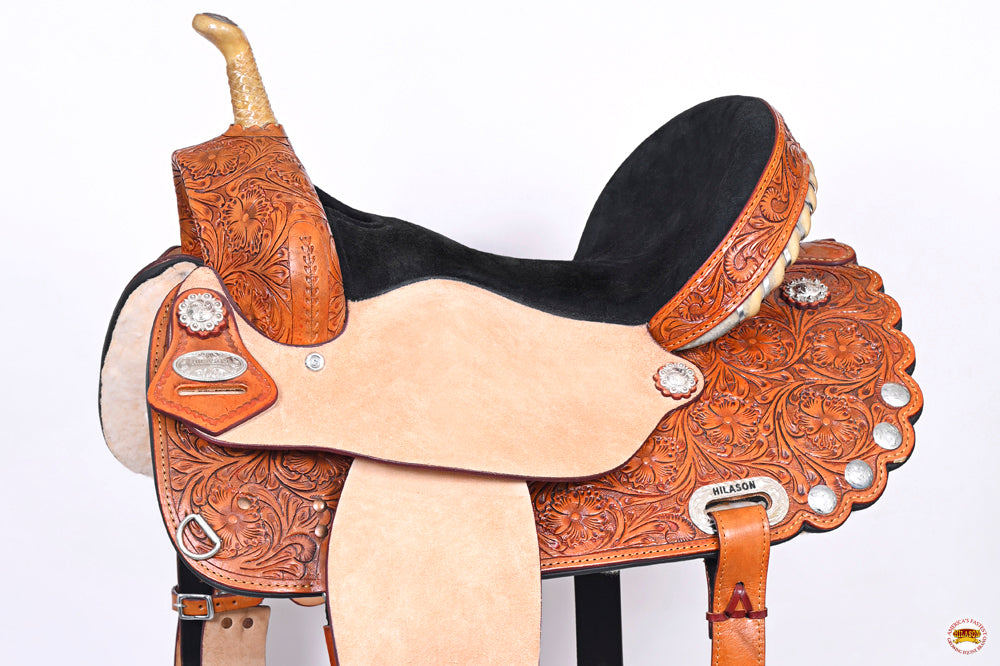 Hilason Western Horse Treeless Trail Barrel Saddle American Leather