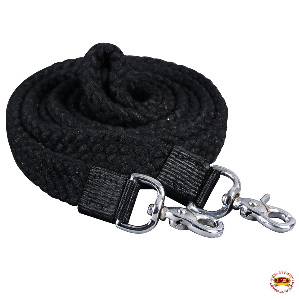 HILASON 7 Ft Braided Flat Cotton Roping Rein