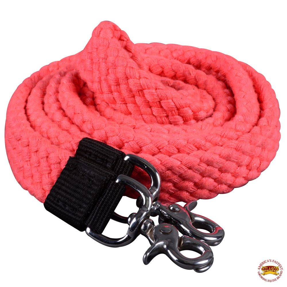 HILASON 7 Ft Braided Flat Cotton Roping Rein
