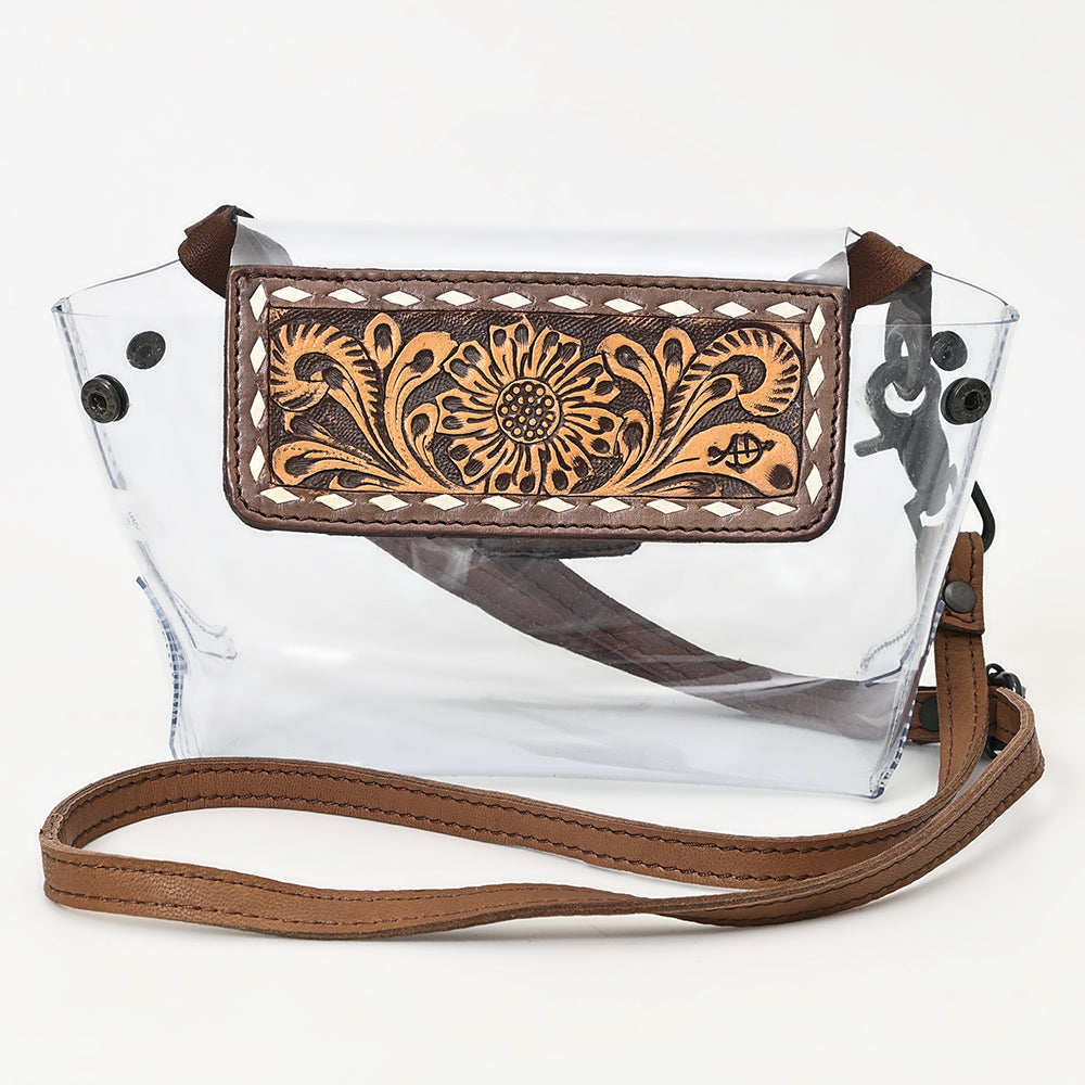 American Darling Hand-Tooled Genuine Leather Clear Bag