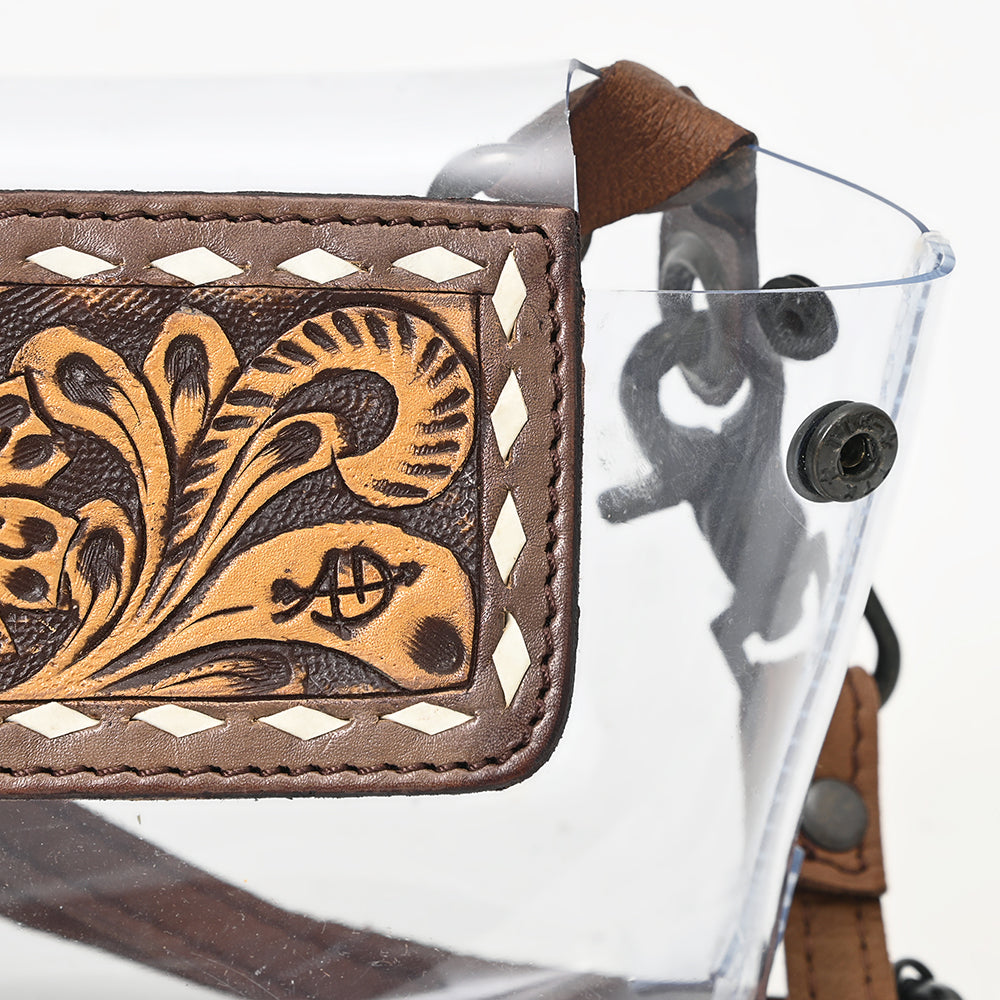 American Darling Hand-Tooled Genuine Leather Clear Bag