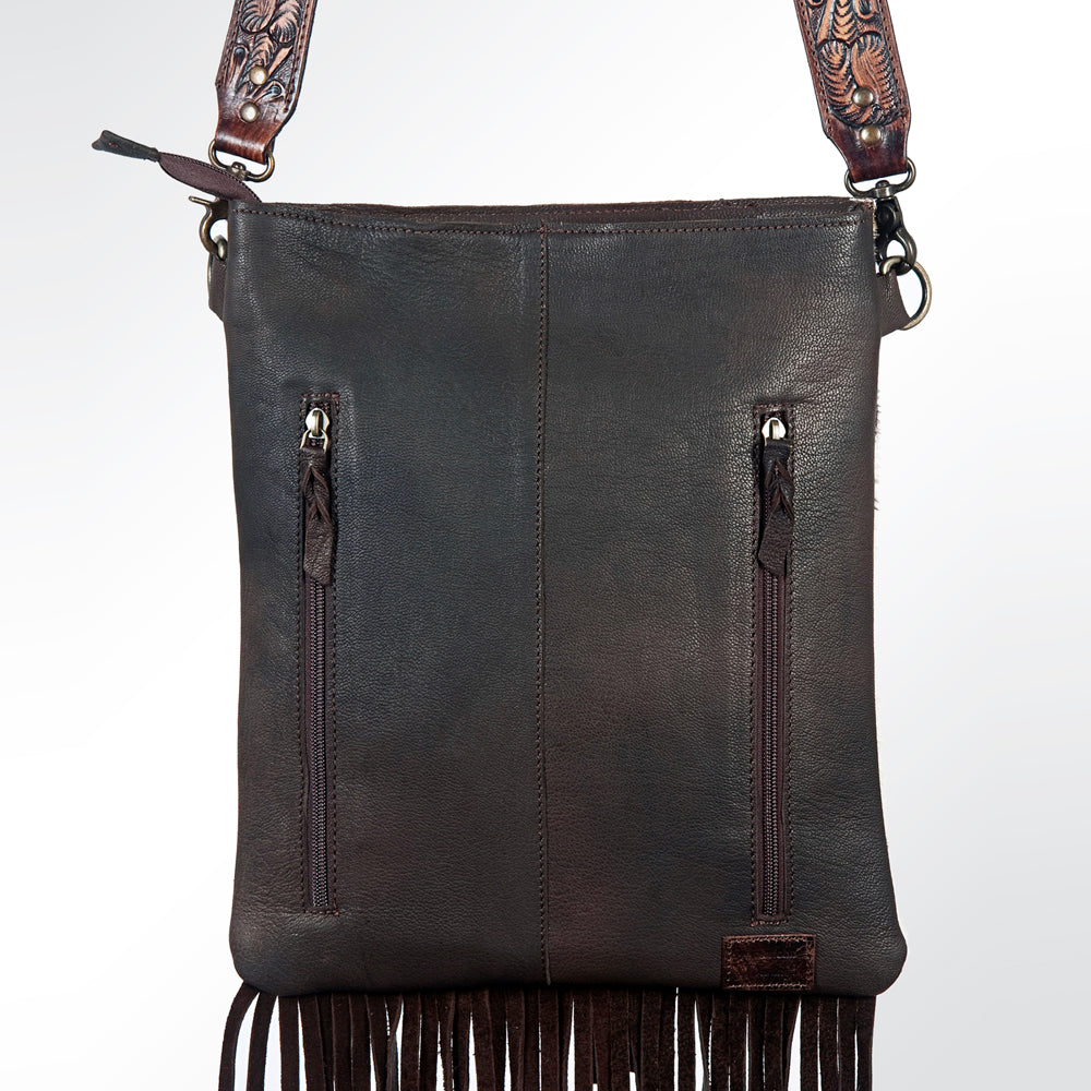 American Darling Crossbody Hand Tooled Hair-on Genuine Leather