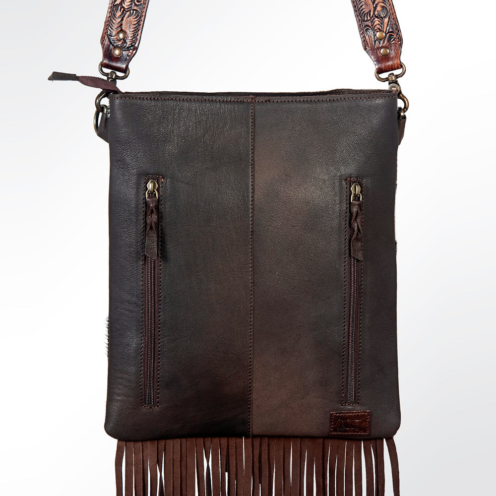 American Darling Crossbody Hand Tooled Hair-on Genuine Leather
