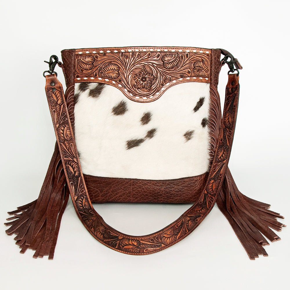 American Darling Large Crossbody Hand Tooled Hair-On Genuine Leather