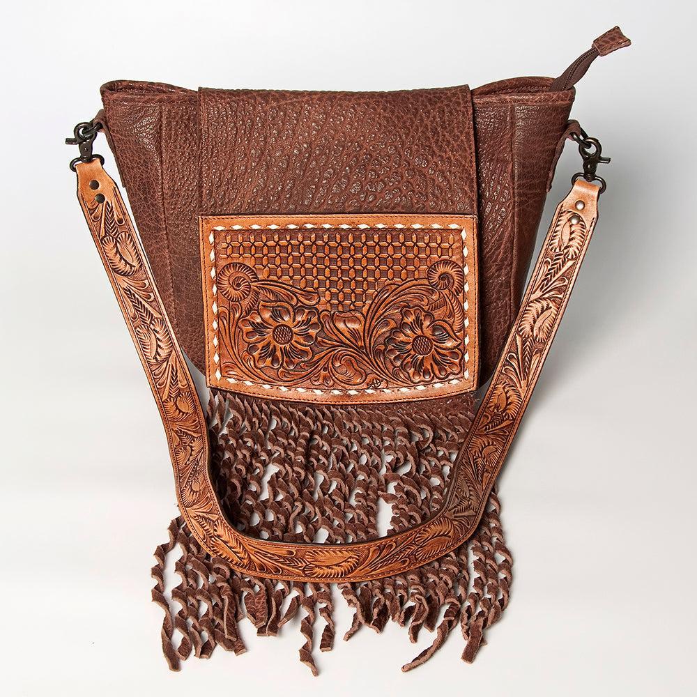 American Darling Hand-Tooled Leather Large Crossbody Bag