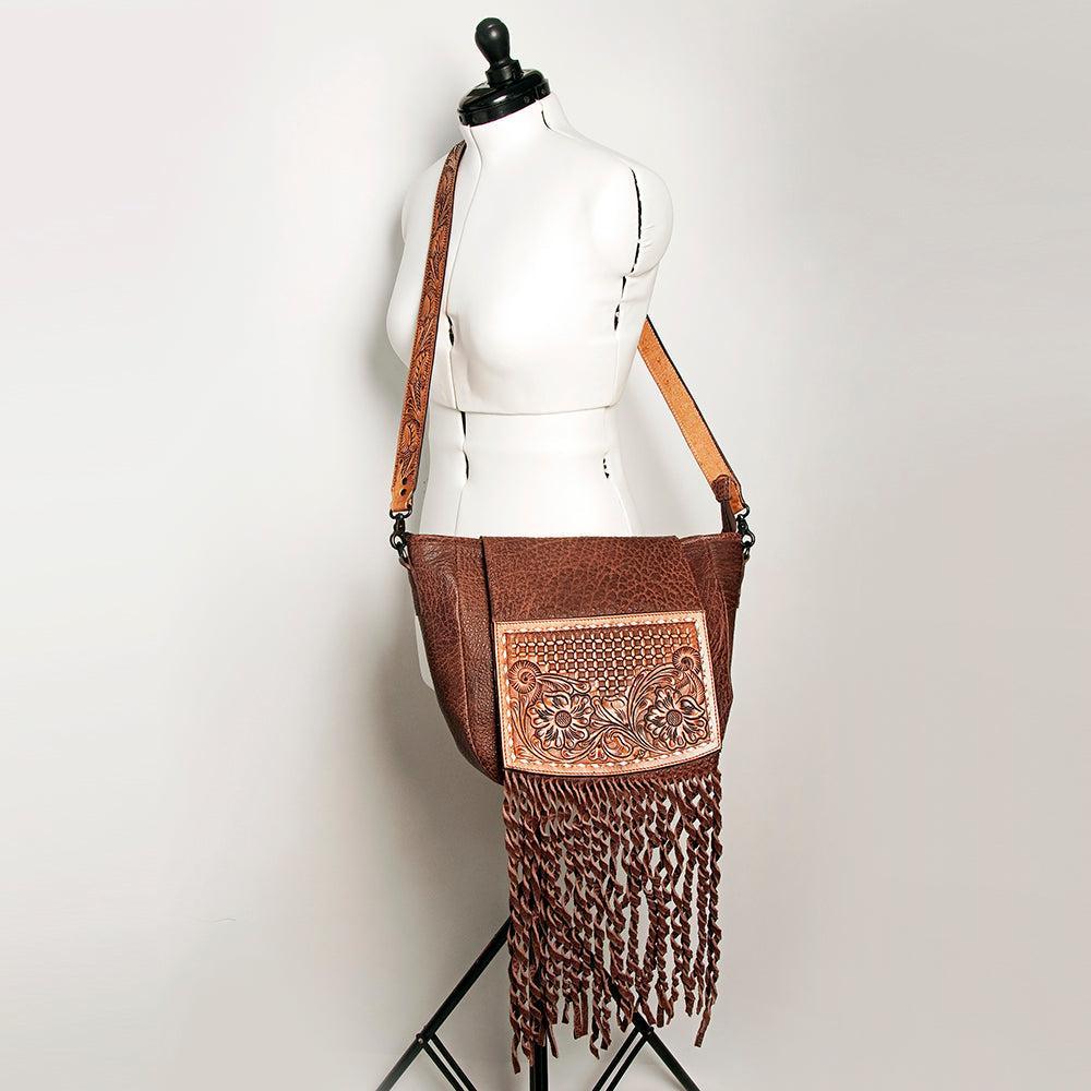 American Darling Hand-Tooled Leather Large Crossbody Bag
