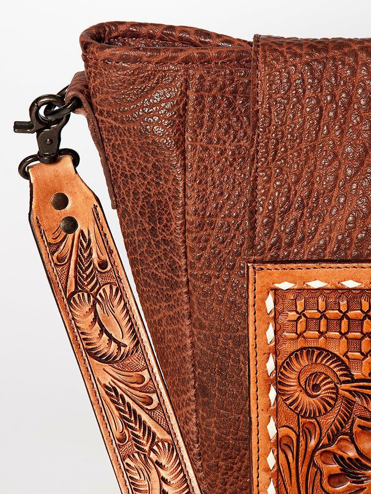 American Darling Hand-Tooled Leather Large Crossbody Bag