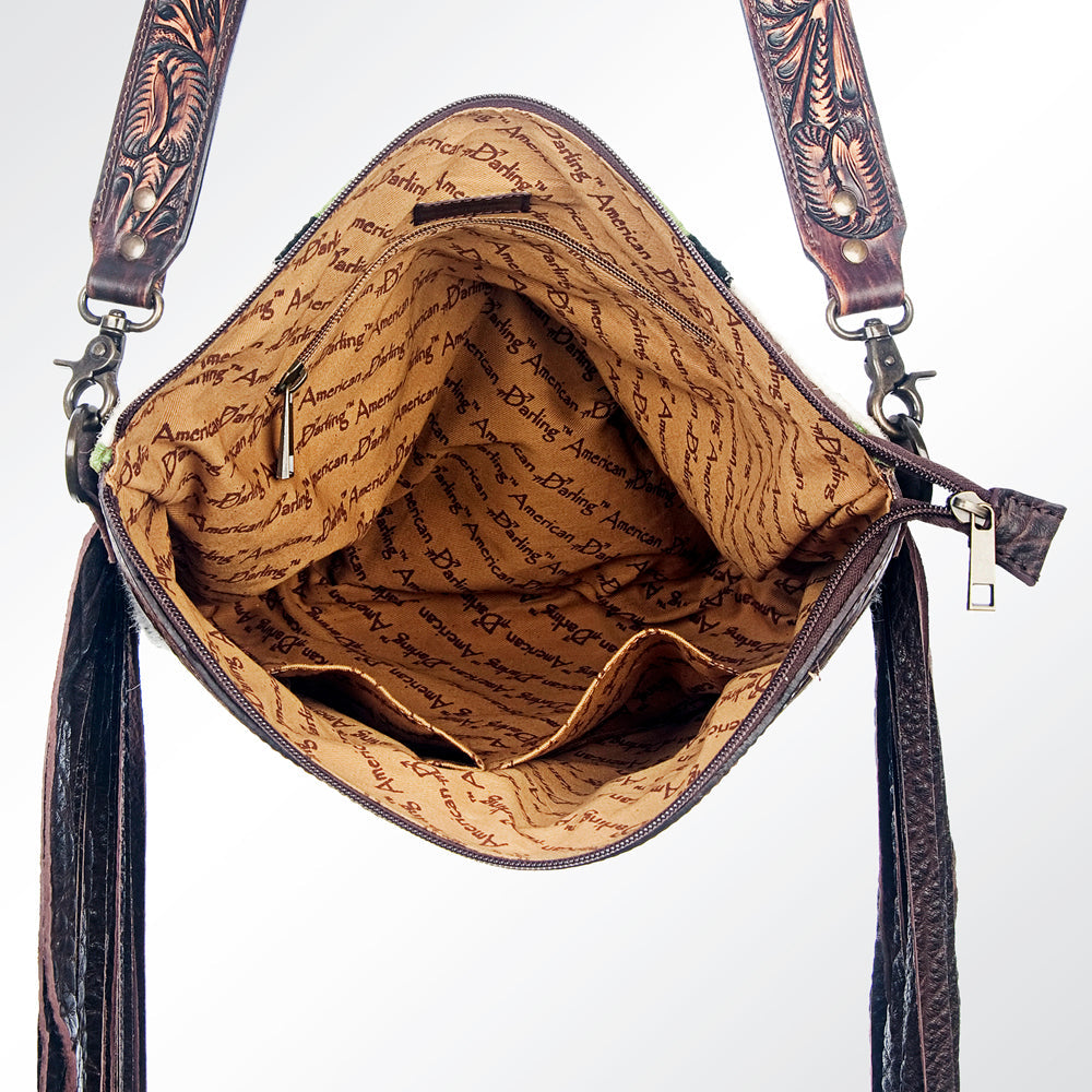 American Darling Hand-Tooled Saddle Blanket Leather Crossbody Bag