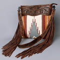 American Darling Hand-Tooled Saddle Blanket Leather Crossbody Bag