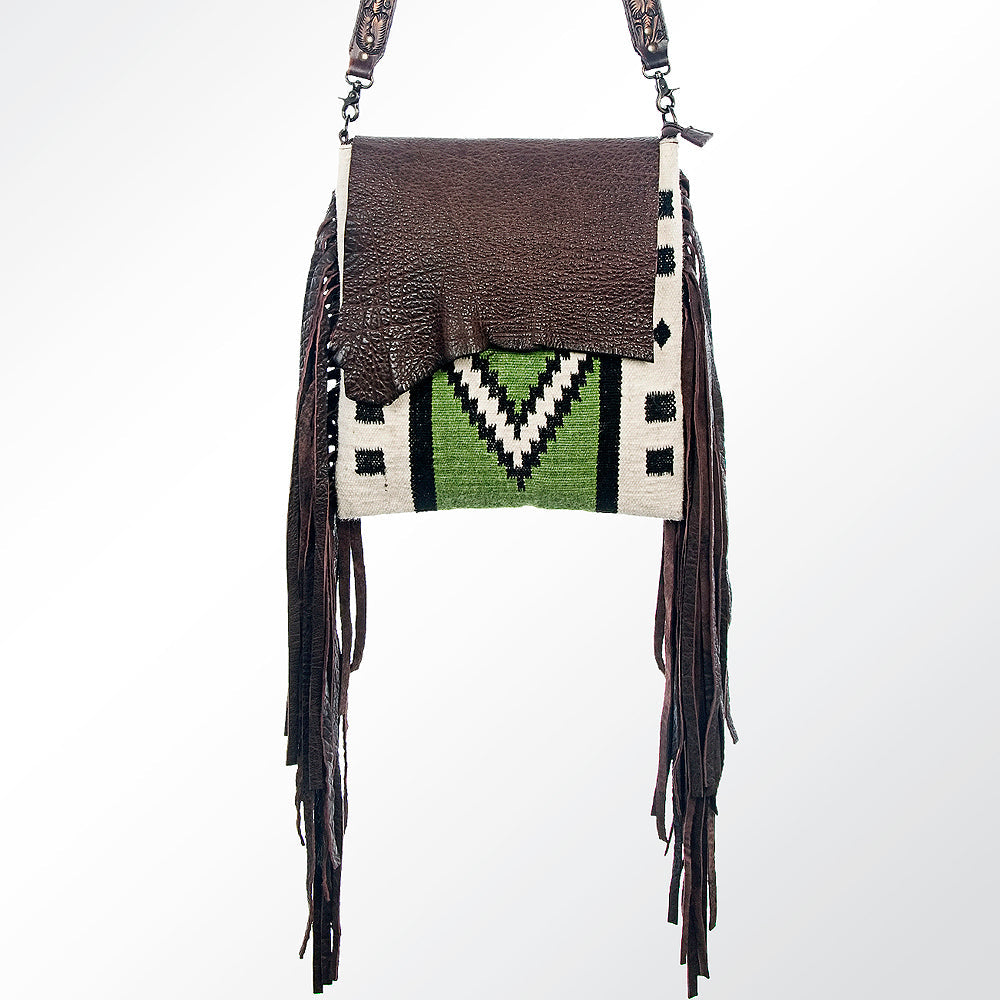 American Darling Messenger Saddle Blanket Genuine Leather Western Women Bag Handbag Purse | Crossbody for Cute