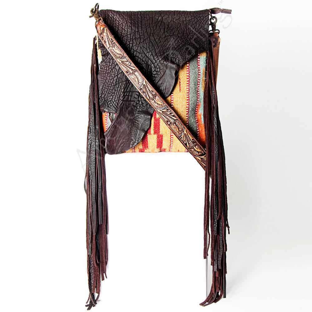 American Darling Large Crossbody Saddle Blanket Genuine Leather