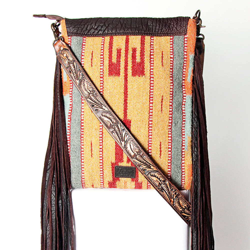 American Darling Large Crossbody Saddle Blanket Genuine Leather