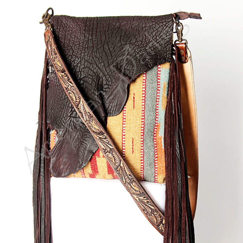 American Darling Large Crossbody Saddle Blanket Genuine Leather