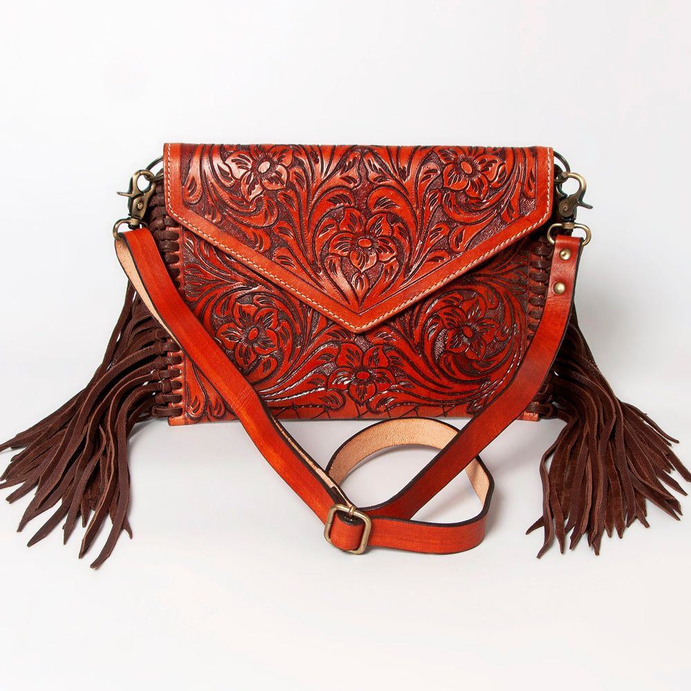 American Darling Hand-Tooled Genuine Leather Envelope Bag