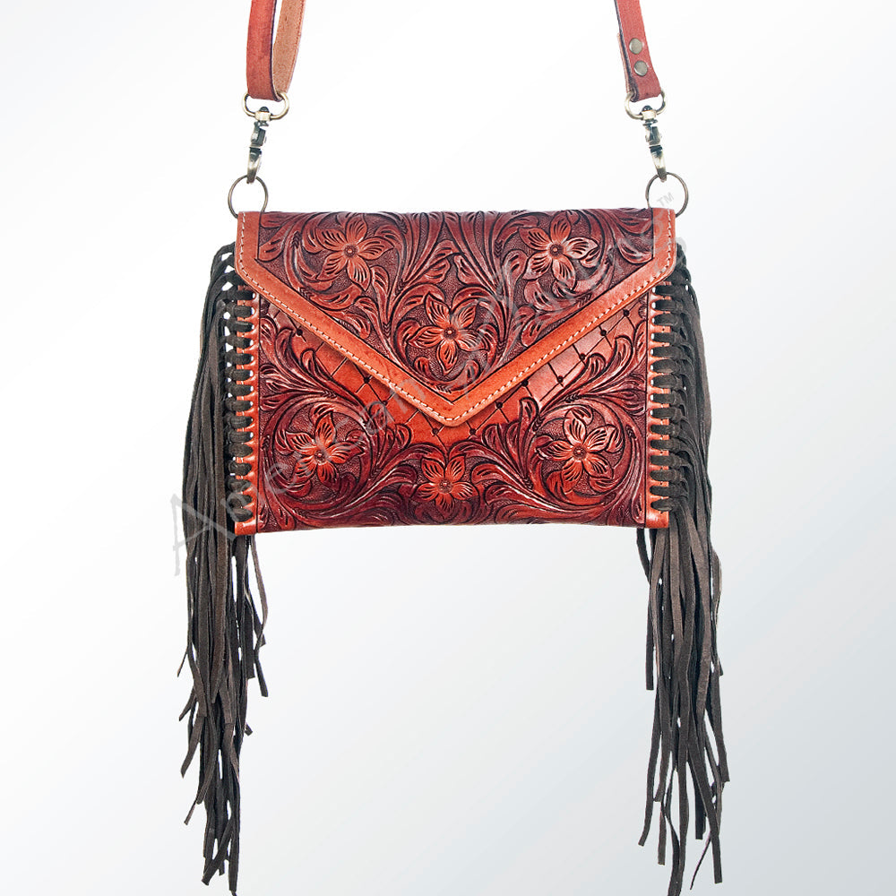 American Darling Hand-Tooled Genuine Leather Envelope Bag