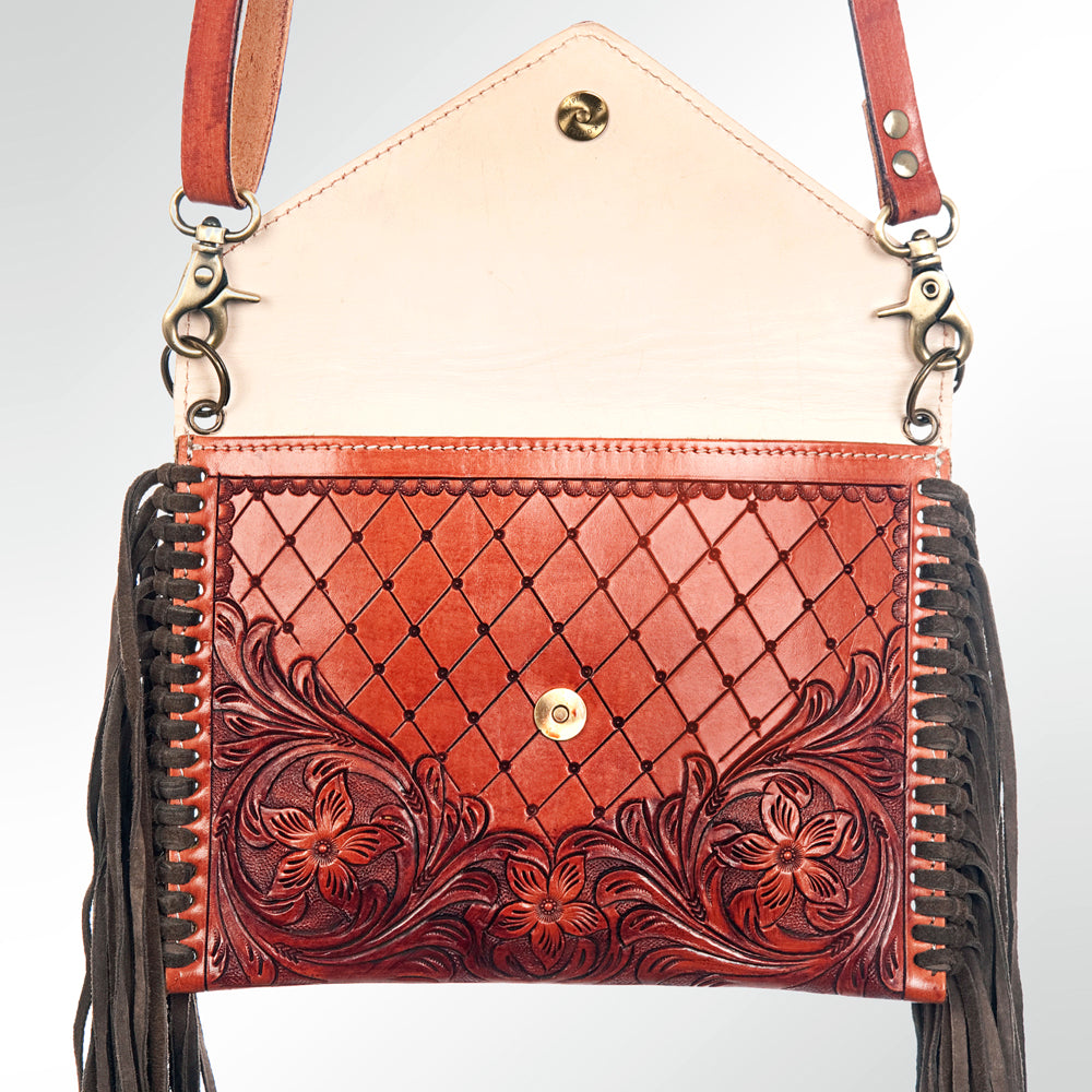 American Darling Hand-Tooled Genuine Leather Envelope Bag
