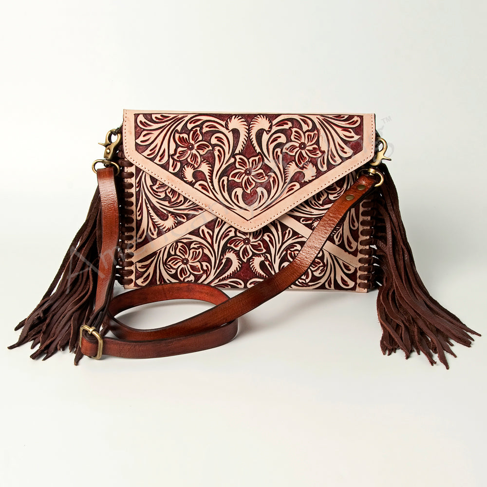 American Darling Hand-Tooled Genuine Leather Crossbody Bag